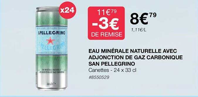 eau minérale naturelle avec adjonction de gaz carbonique san pellegrino