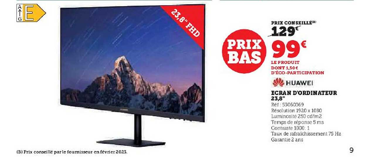écran d'ordinateur 23,8" huawei