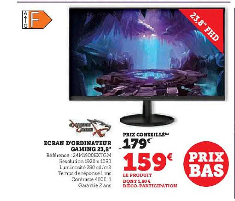 écran d'ordinateur gaming 23,8"