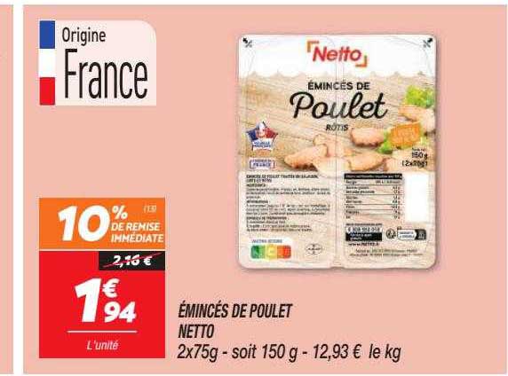 émincés De Poulet Netto