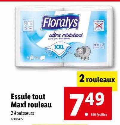 essuie tout maxi rouleau floralys