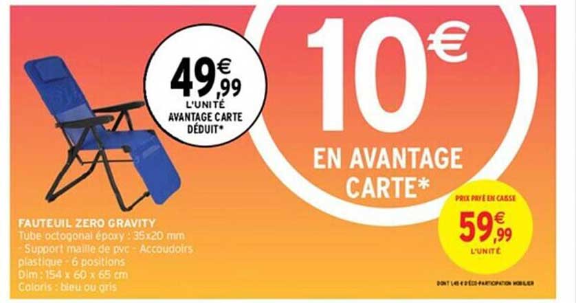 fauteuil zéro gravity