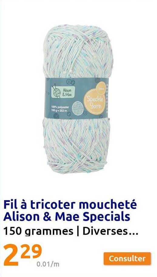 fil à tricoter moucheté alison & mae specials