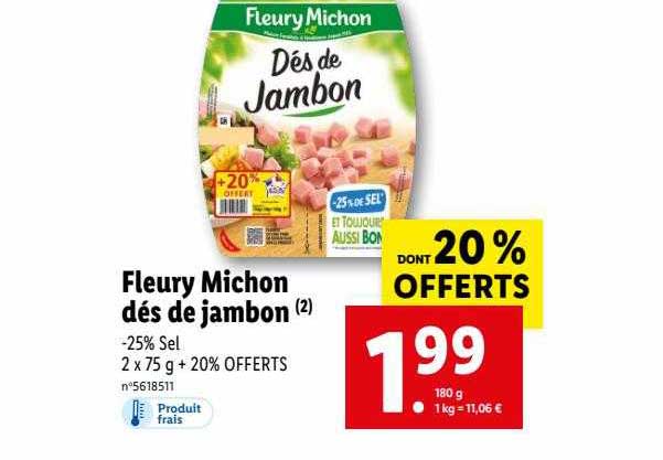 fleury michon dés de jambon