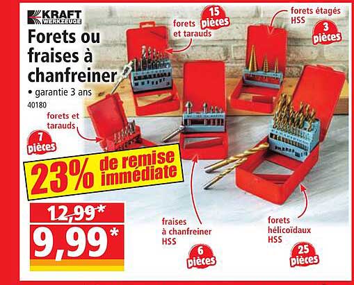 forêts ou fraises à chanfreiner kraft werkzeuge