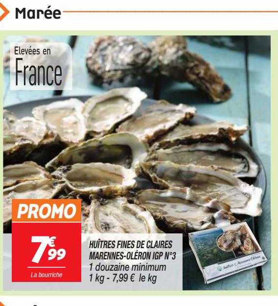 huîtres fines de claires marennes-oléron igp n°3