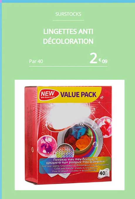 lingettes anti décoloration