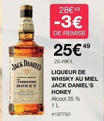 Liqueur De Whisky Au Miel Jack Daniel's Honey