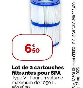 lot de 2 cartouches filtrantes pour spa