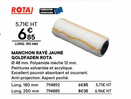 manchon rayé jaune goldfaden rota