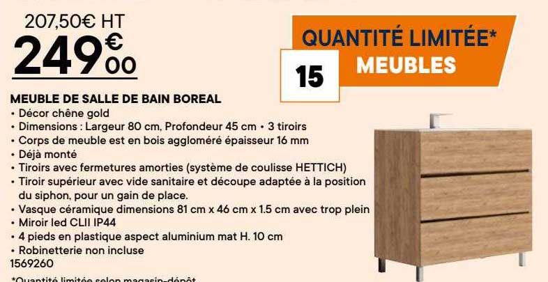 meuble de salle de bain boreal