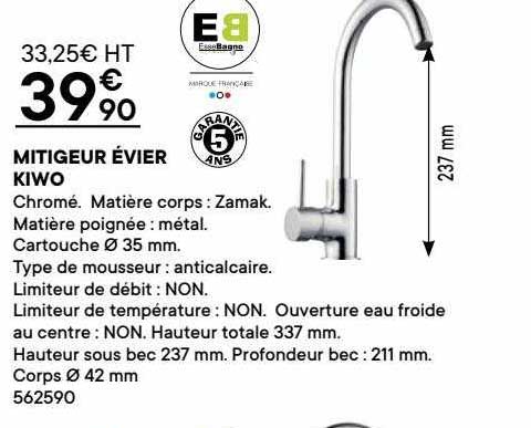 Mitigeur évier Kiwo