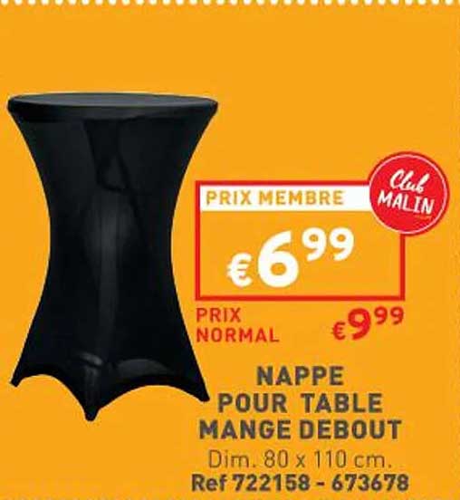 nappe pour table mange debout