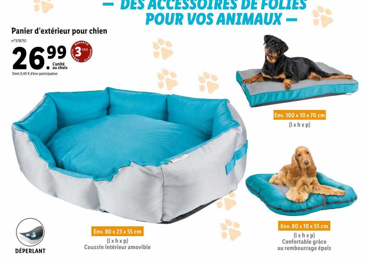 panier d'extérieur pour chien