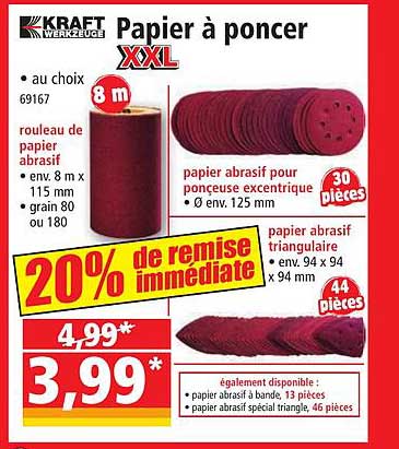 papier à poncer xxl kraft werkzeuge