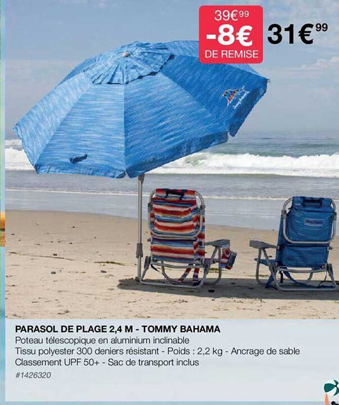 parasol de plage 2,4 m - tommy bahama