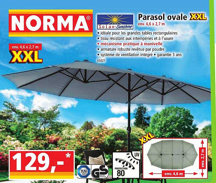 Parasol Ovale Xxl Solax-sunshine