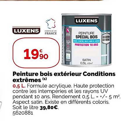 peinture bois extérieur conditions extrêmes luxens