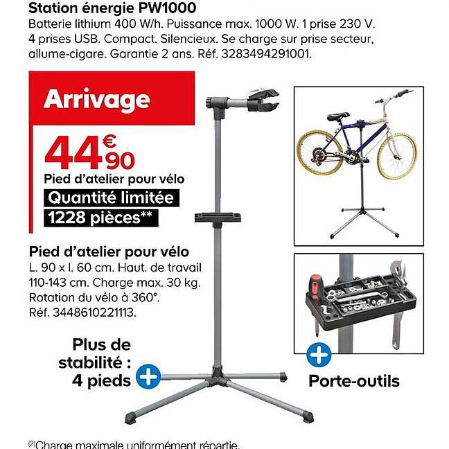 pied d'atelier pour vélo