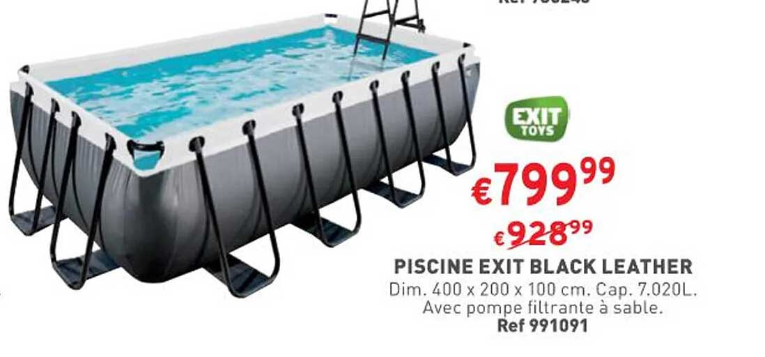 piscine exit black leather