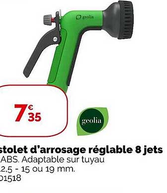 Pistolet D'arrosage Réglable 8 Jets Géolia
