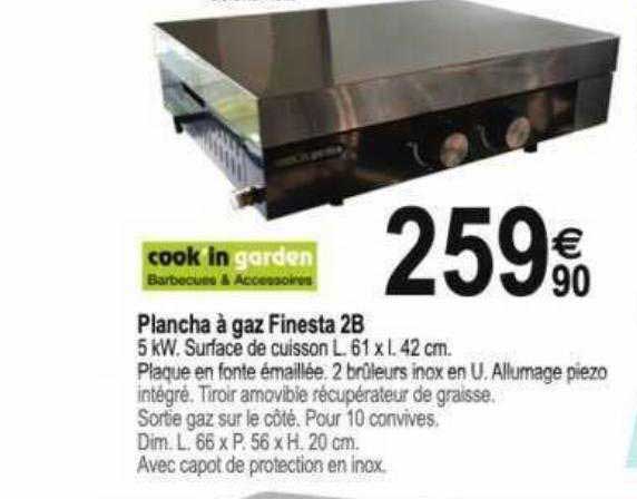 plancha à gaz finesta 2b cook'in garden
