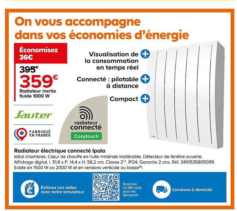 radiateur électrique connecté ipala sauter