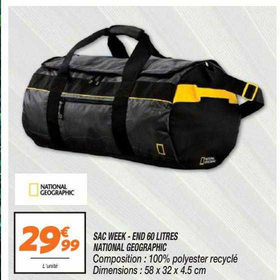 sac week-end 60 litres national géographic