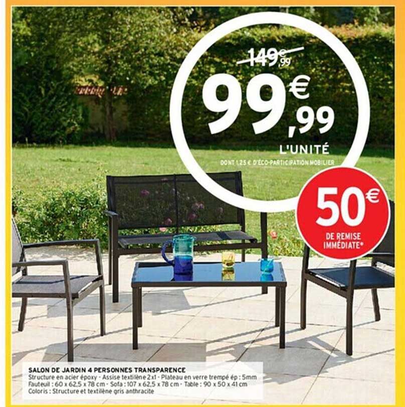 salon de jardin 4 personnes transparence