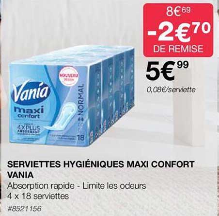 serviettes hygiéniques maxi confort vania