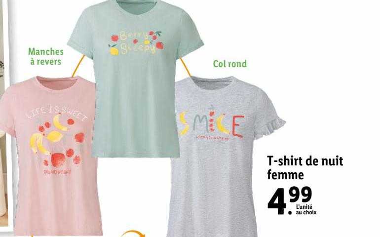 t-shirt de nuit femme