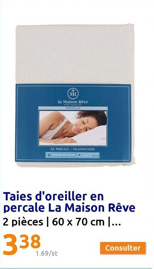 taies d'oreiller en percale la maison rêve
