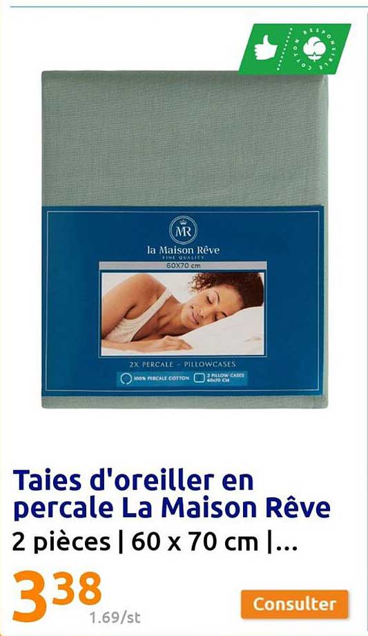 taies d'oreiller en percale la maison rêve