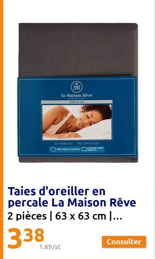 taies d'oreiller en percale la maison rêve