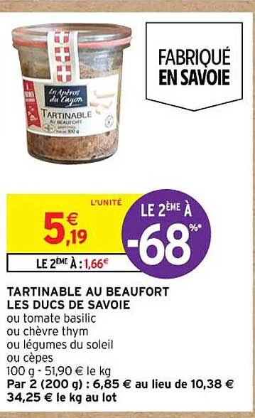 tartinable au beaufort les ducs de savoie