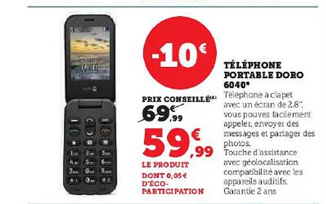 téléphone portable doro 6040