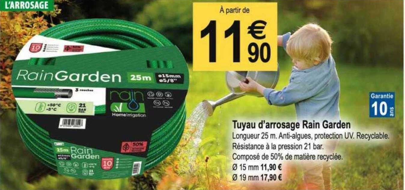 tuyau d'arrosage rain garden