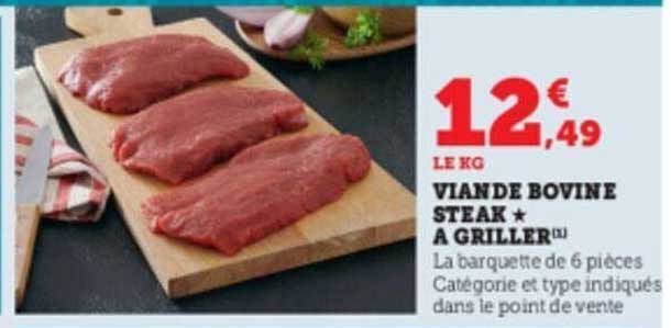 viande bovine steak*à griller