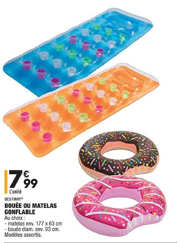 bestway bouée ou matelas gonflable modèles assortis