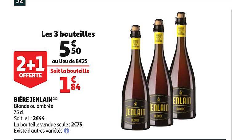 bière jenlain blonde ou ambrée existe d'autres variétés 2+1 offerte