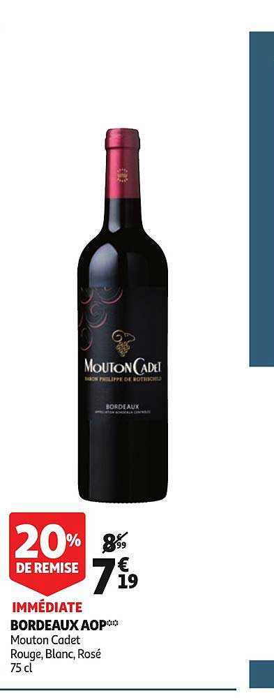 bordeaux aop mouton cadet rouge blanc rosé