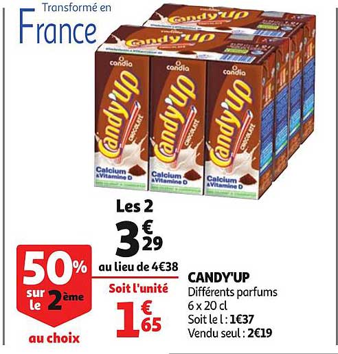 candy'up différents parfums 50% sur le 2ème au choix