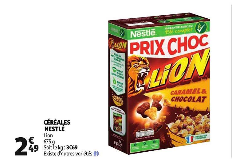 céréales nestlé lion existe d'autres variétés