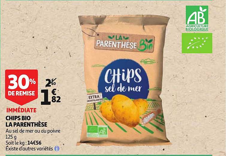 chips bio la parenthèse 30% de remise
