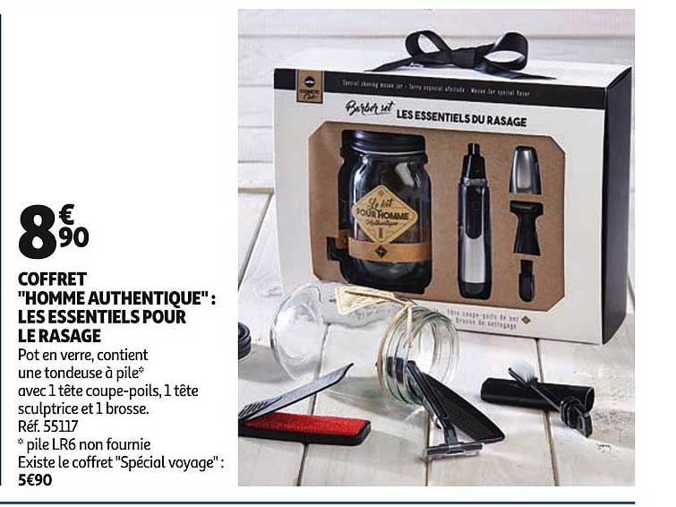coffret homme authentique : les essentiels pour le rasage Réf.55117