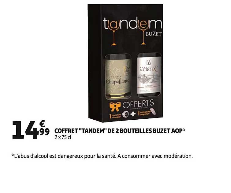 Coffret Tandem De 2 Bouteilles Buzet Aop