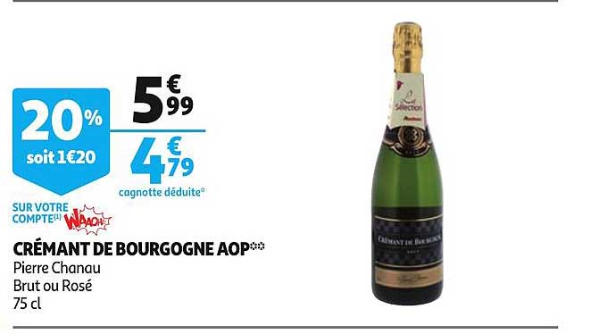 Crémant De Bourgogne Aop Pierre Chanau Brut Ou Rosé 20%