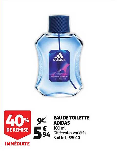 eau de toilette adidas différentes variétés 40% de remise immédiate