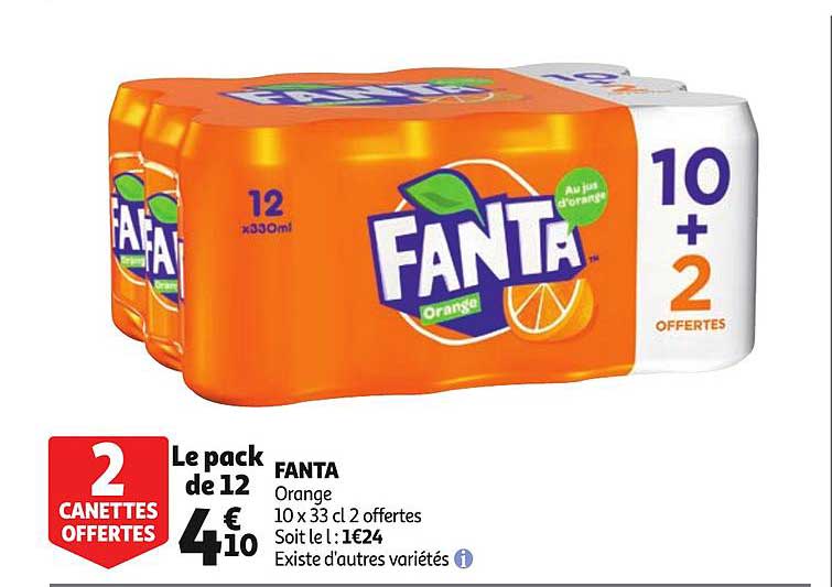 fanta orange existe d'autres variétés 2 canettes offertes