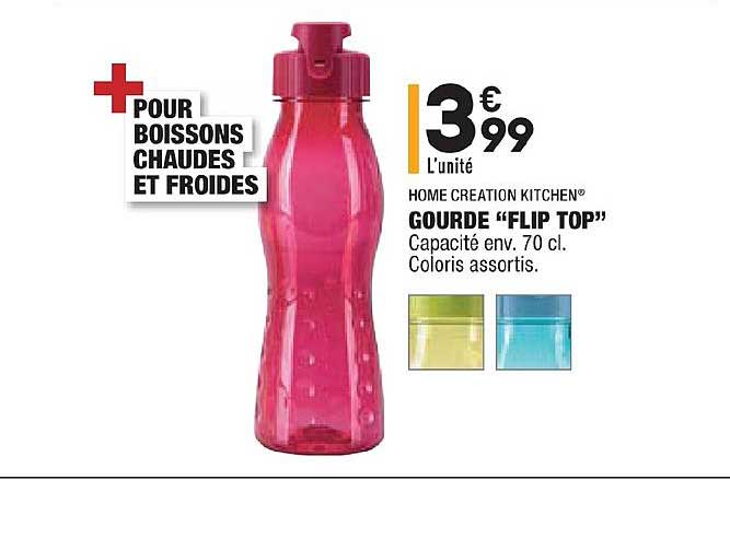 home creation kitchen gourde flip top 70 cl. coloris assortis
